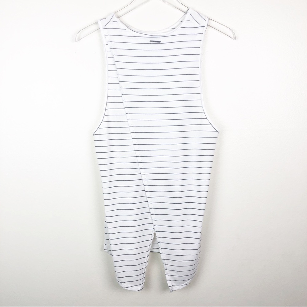 MONDETTA l Striped Tank Top With Back Slit